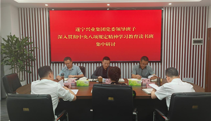 遂寧興業集團舉行深入貫徹中央八項規定精神學習教育讀書班暨黨委理論學習中心組學習（擴大）會議
